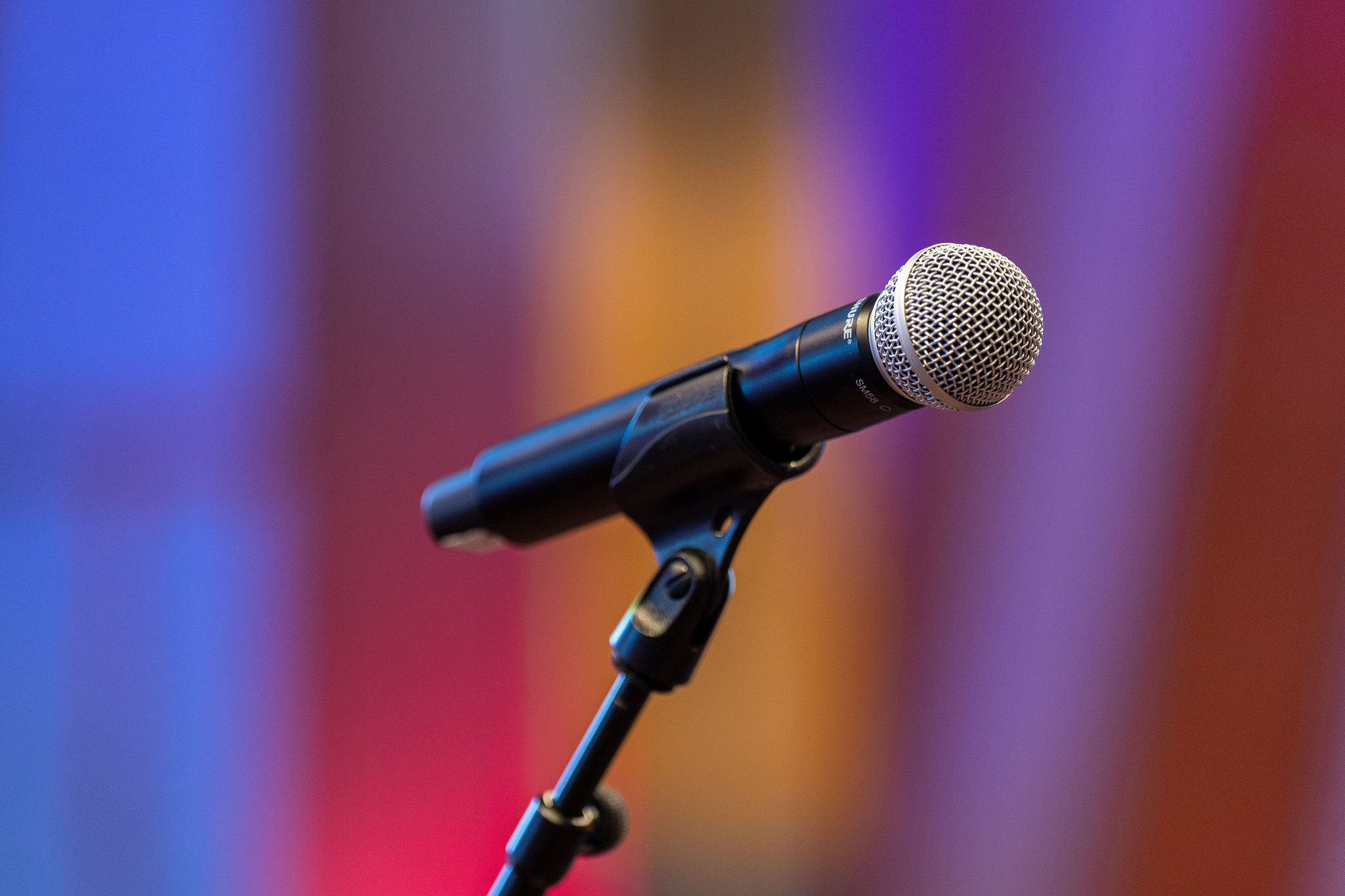 Picture of a Microphone, taken by Bram Driesen at Drupalcon Barcelona