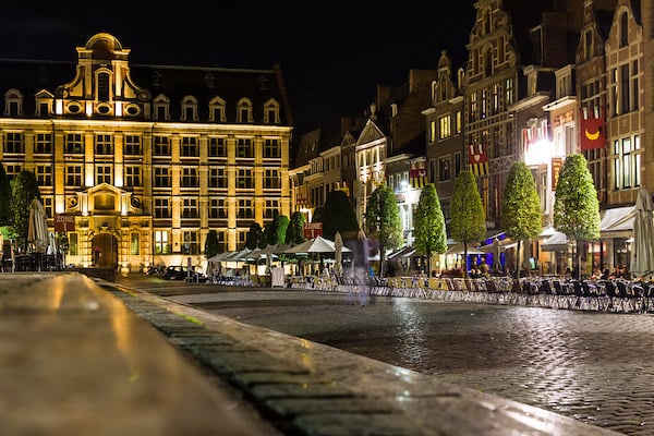 old market LEuven by night